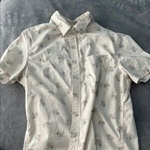 Men's Cream Palm Print Shirt
